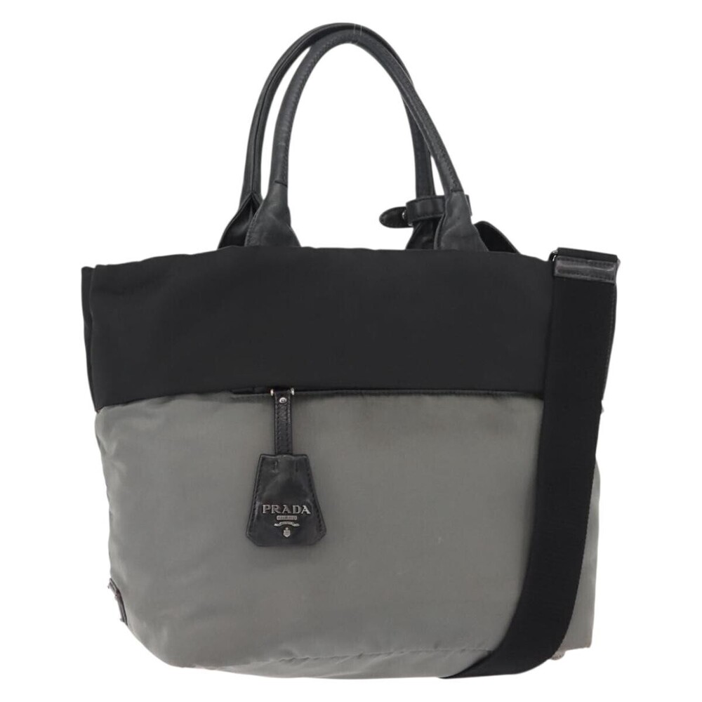 Prada Convertible Double Tote Tessuto Small